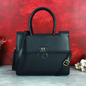 NFI essentials Satchel Bags Ladies Purse Handbag Premium Women Shoulder Travel Bag for Work Gifts for Wife/Mother/Sister Stylish Office College Party Bag