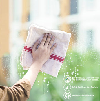 NFI essentials Cotton Floor Cleaning Duster Cloth, Mop Pocha for Home Dish Towel Pottu (Pack of 18, Off White) - AYAHA ENTERPRISES PRIVATE LIMITED