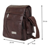 NFI essentials Men's Leather Side Bag Stylish Cross Body Travel Office Business Messenger Bag for Men & Women (Dark Brown) - AYAHA ENTERPRISES PRIVATE LIMITED