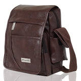 NFI essentials Men's Leather Side Bag Stylish Cross Body Travel Office Business Messenger Bag for Men & Women (Dark Brown) - AYAHA ENTERPRISES PRIVATE LIMITED