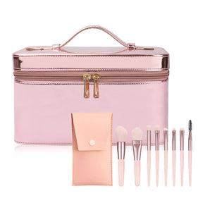 NFI essentials Makeup Box & Makeup Brush Set (Pink)