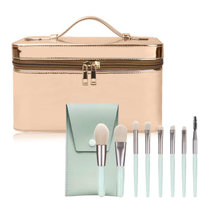 NFI essentials Makeup Box & Makeup Brush Set (Rose Gold)