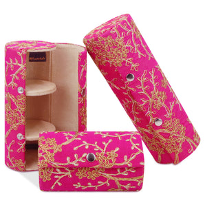 NFI essentials Set of 3 Wooden Bangle Box for Women, Jewellery Storage Box for Wedding Gift Bridal Gift