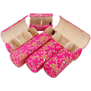 NFI essentials Set of 6 Wooden Bangle Box for Women, Jewellery Storage Box for Wedding Gift Bridal Gift