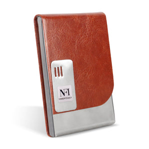 Ayaha PU Leather and Stainless Steel Credit Card Holder, Professional Business Card
