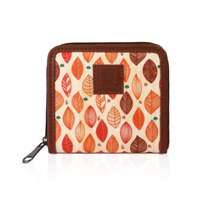 NFI essentials Mini Small Zipper Wallet for Women, Handmade Clutch Wallet for Girls, Vegan Leather & Ikkat Khadi Purse for Female