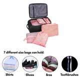 NFI essentials Set of 7 Cube Storage Organizer Bags Clothes Packing Storage Travel Organizer, Cosmetic, Underwear, Shoes, Luggage Organizer - AYAHA ENTERPRISES PRIVATE LIMITED