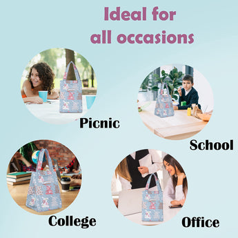 NFI essentials Printed Lunch Bag Thermal Portable Tiffin Bag for Food Travel & Picnic , Lunch Bag - AYAHA ENTERPRISES PRIVATE LIMITED