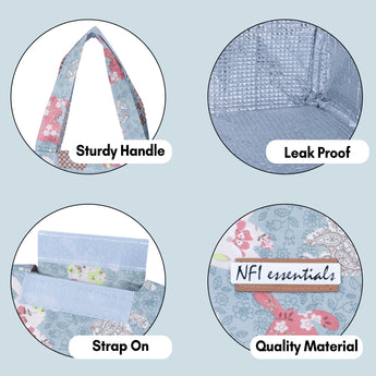 NFI essentials Printed Lunch Bag Thermal Portable Tiffin Bag for Food Travel & Picnic , Lunch Bag - AYAHA ENTERPRISES PRIVATE LIMITED