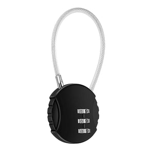 NFI essentials Small 3 Digit Combination Padlock Locks for Home Office Hotel Doors, Travel Suitcases Luggage Briefcase Bag Number Lock Safe Security