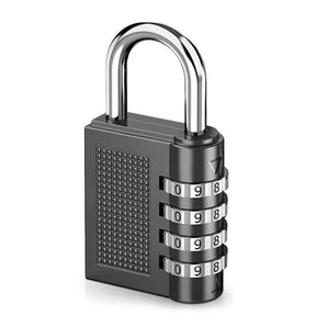 NFI essentials Heavy Duty 4 Digit Combination Padlock Locks for Home Office Hotel Doors, Travel Suitcases Luggage Briefcase Bag Number Lock Safe Security