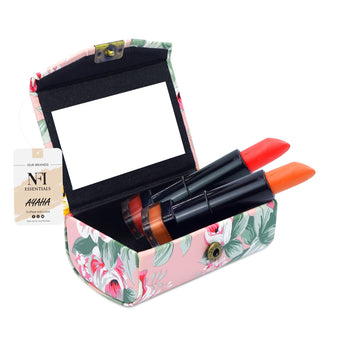 NFI essentials Floral Lipstick Case Holder with Mirror - 2 Piece Set - AYAHA ENTERPRISES PRIVATE LIMITED