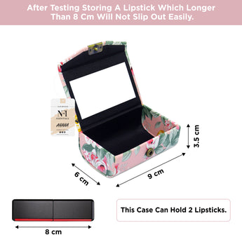 NFI essentials Floral Lipstick Case Holder with Mirror - 2 Piece Set - AYAHA ENTERPRISES PRIVATE LIMITED