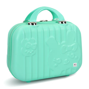 NFI essentials Hard Shell Vanity Cases for Women Travel Portable Carrying Cosmetic Case Suitcase Organizer Makeup Storage Box for Girls Toiletries Bag (MBO-40-Green)