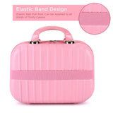 NFI Essentials ABS Hard Shell Vanity Cases for Women Travel Portable Carrying Cosmetic Case Suitcase Organizer Makeup Storage Box for Girls Toiletries Bag Pink - AYAHA ENTERPRISES PRIVATE LIMITED