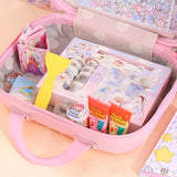 NFI Essentials ABS Hard Shell Vanity Cases for Women Travel Portable Carrying Cosmetic Case Suitcase Organizer Makeup Storage Box for Girls Toiletries Bag Pink - AYAHA ENTERPRISES PRIVATE LIMITED