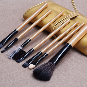 NFI essentials Professional Synthetic Soft Bristle Makeup Brush Set of 7 For Face & Eye Cosmetic Accessories Brushes Kit For Eyeshadow, Powder, Lip, Eyebrow (Copy) (Copy)