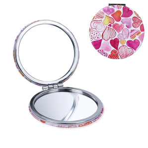NFI essentials Small Folding Mirror for Women's Round Shape Mirror for Multipurpose