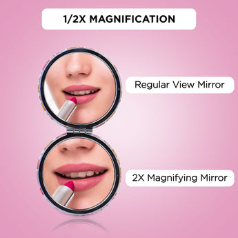 NFI essentials Small Folding Mirror for Women's Round Shape Mirror for Multipurpose - AYAHA ENTERPRISES PRIVATE LIMITED