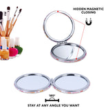 NFI essentials Small Folding Mirror for Women's Round Shape Mirror for Multipurpose, Magnifying Mirror - AYAHA ENTERPRISES PRIVATE LIMITED