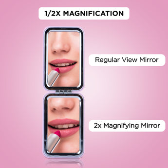 NFI essentials Small Folding Mirror for Women's Round Shape Mirror for Multipurpose, Magnifying Mirror - AYAHA ENTERPRISES PRIVATE LIMITED