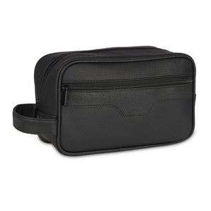 NFI essentials PU Multipurpose Pouch for Toiletry, Travel, Shaving Kit, Storage Organiser Bag for Men & Women (Black)