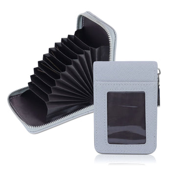 NFI essentials PU Leather 9 Slots Vertical Card Holder Credit Debit Card Holder Zipper Coin Purse for Men and Women Accordion Money Wallet Security Wallet (Copy) (Copy) (Copy) - AYAHA ENTERPRISES PRIVATE LIMITED