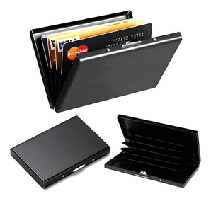 NFI essentials 6 Slot RFID Protected Metal Card Holder for Mens & Womens Stainless Steel Wallet for Travelling Purpose Business, Credit & Debit Accordion Money Security