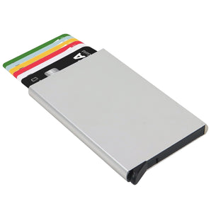 NFI essentials 6 Slot RFID Protected Metal Card Holder for Mens & Womens Stainless Steel Wallet for Travelling Purpose Business, Credit & Debit Accordion Money Security