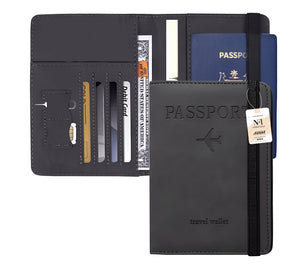 NFI essentials Passport Holder Cover Wallet Travelling RFID Blocking PU Leather Card Case Organiser International Travel Must Haves Accessories for Women Men