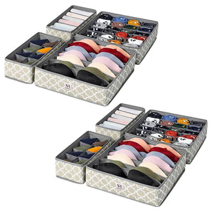 NFI essentials Set of 4 Foldable Storage Box Drawer Divider Organizer Undergarments Organizer for Wardrobe Closet