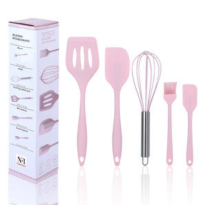 NFI essentials Silicone Kitchen Utensils Spoon Set of 5