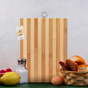 NFI essentials Natural Bamboo Wood Chopping Board, Chopper Board with Steel Ring