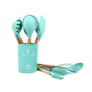 NFI essentials Silicone Kitchen Utensils Spoon Spatula Cooking Set of 11