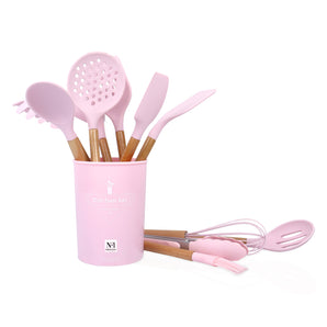 NFI essentials Silicone Kitchen Utensils Spoon Spatula Cooking Set of 11