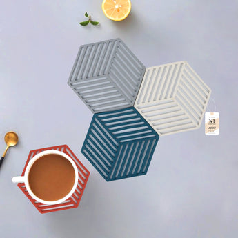 NFI essentials Pack of 4 Silicone Trivet Mats, Multifunction Kitchen Tool - AYAHA ENTERPRISES PRIVATE LIMITED