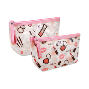 NFI essentials PU Floral Print Makeup Pouch for Women, Stylish Pouches for Makeup Accessories & Travel Organiser, Cosmetic Pouch