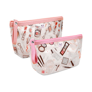NFI essentials PU Floral Print Makeup Pouch for Women, Stylish Pouches for Makeup Accessories & Travel Organiser, Cosmetic Pouch