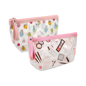 NFI essentials PU Floral Print Makeup Pouch for Women, Stylish Pouches for Makeup Accessories & Travel Organiser, Cosmetic Pouch