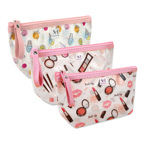 NFI essentials PU Floral Print Makeup Pouch for Women, Stylish Pouches for Makeup Accessories & Travel Organiser, Cosmetic Pouch