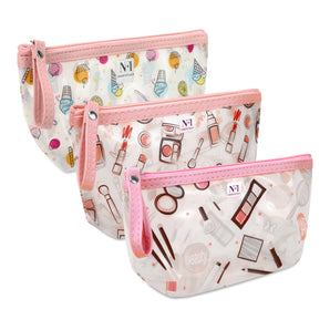 NFI essentials PU Floral Print Makeup Pouch for Women, Stylish Pouches for Makeup Accessories & Travel Organiser, Cosmetic Pouch