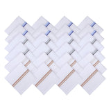 NFI essentials Pack of 24 100% Cotton Premium Collection Handkerchiefs/Rumal For Men & Boys Combed Compact White Color Hanky with Strip Maximum Absorption - AYAHA ENTERPRISES PRIVATE LIMITED