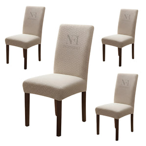 NFI Essentials Pack Of 4 Stretchable Dining Chair Cover Slipcovers Thick Polyster & Spandex Fabric Removable Washable Spandex for Dining Room, Kitchen, Hotel, Anti-Slip Seat Protector.