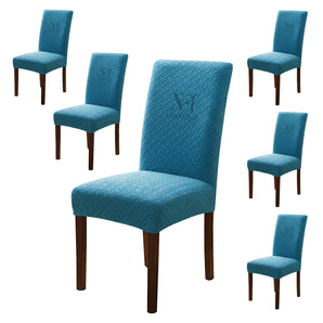 NFI Essentials Pack of 6 Stretchable Dining Chair Cover Slipcovers Thick Polyster & Spandex Fabric Removable Washable Spandex for Dining Room, Kitchen, Hotel, Anti-Slip Seat Protector.
