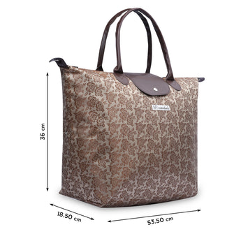 NFI essentials Jacquard Convertible Long Shopping Bag Foldable Shopping Handbag Travel Bag Women Shoulder Waterproof Carry Bag - AYAHA ENTERPRISES PRIVATE LIMITED