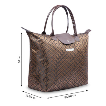 NFI essentials Jacquard Convertible Long Shopping Bag Foldable Shopping Handbag Travel Bag Women Shoulder Waterproof Carry Bag - AYAHA ENTERPRISES PRIVATE LIMITED