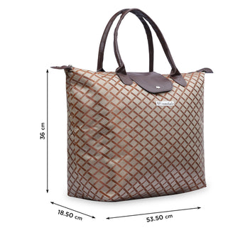 NFI essentials Jacquard Convertible Long Shopping Bag Foldable Shopping Handbag Travel Bag Women Shoulder Waterproof Carry Bag - AYAHA ENTERPRISES PRIVATE LIMITED
