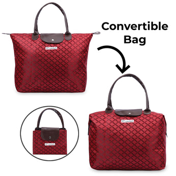 NFI essentials Jacquard Convertible Long Shopping Bag Foldable Shopping Handbag Travel Bag Women Shoulder Waterproof Carry Bag - AYAHA ENTERPRISES PRIVATE LIMITED
