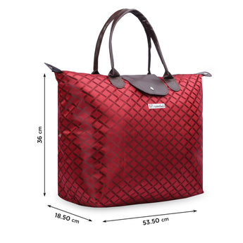NFI essentials Jacquard Convertible Long Shopping Bag Foldable Shopping Handbag Travel Bag Women Shoulder Waterproof Carry Bag - AYAHA ENTERPRISES PRIVATE LIMITED