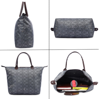 NFI essentials Jacquard Convertible Long Shopping Bag Foldable Shopping Handbag Travel Bag Women Shoulder Waterproof Carry Bag - AYAHA ENTERPRISES PRIVATE LIMITED